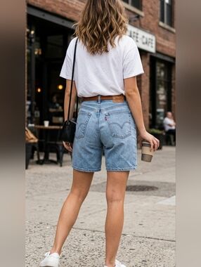 Mom Jean Shorts 550 Levi Denim Sz 16 High Waisted Vintage Denim